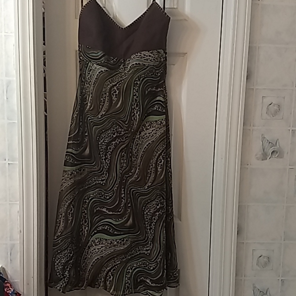 Brown dress with animal print